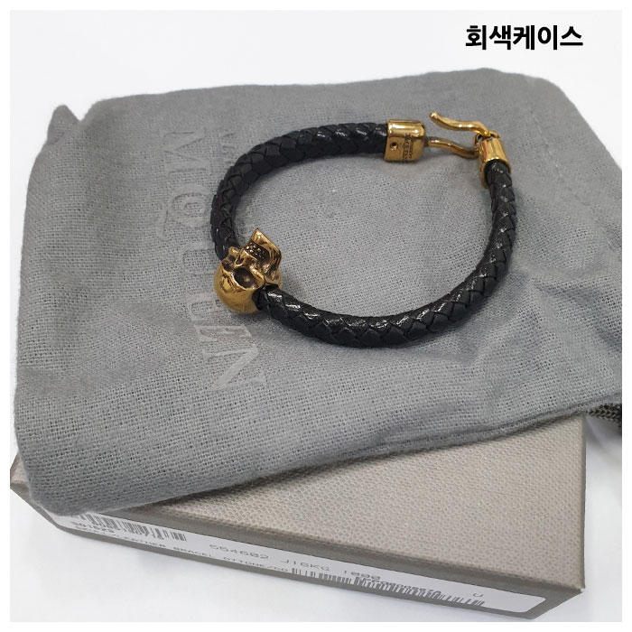 알렉산더맥퀸 골드스컬 가죽 팔찌 554602 J16KG 1000